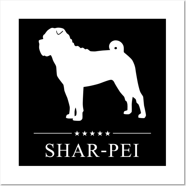 Shar-Pei Dog White Silhouette Wall Art by millersye